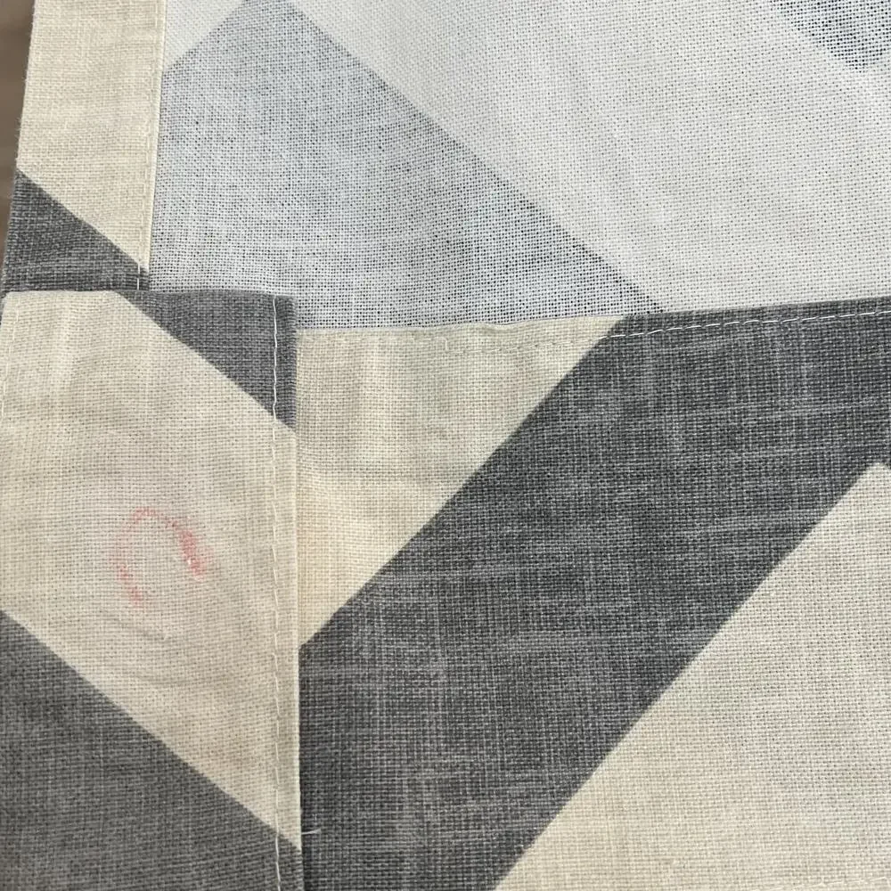2 West Elm Gray Chevron Zig Zag Cotton Window Panels 48